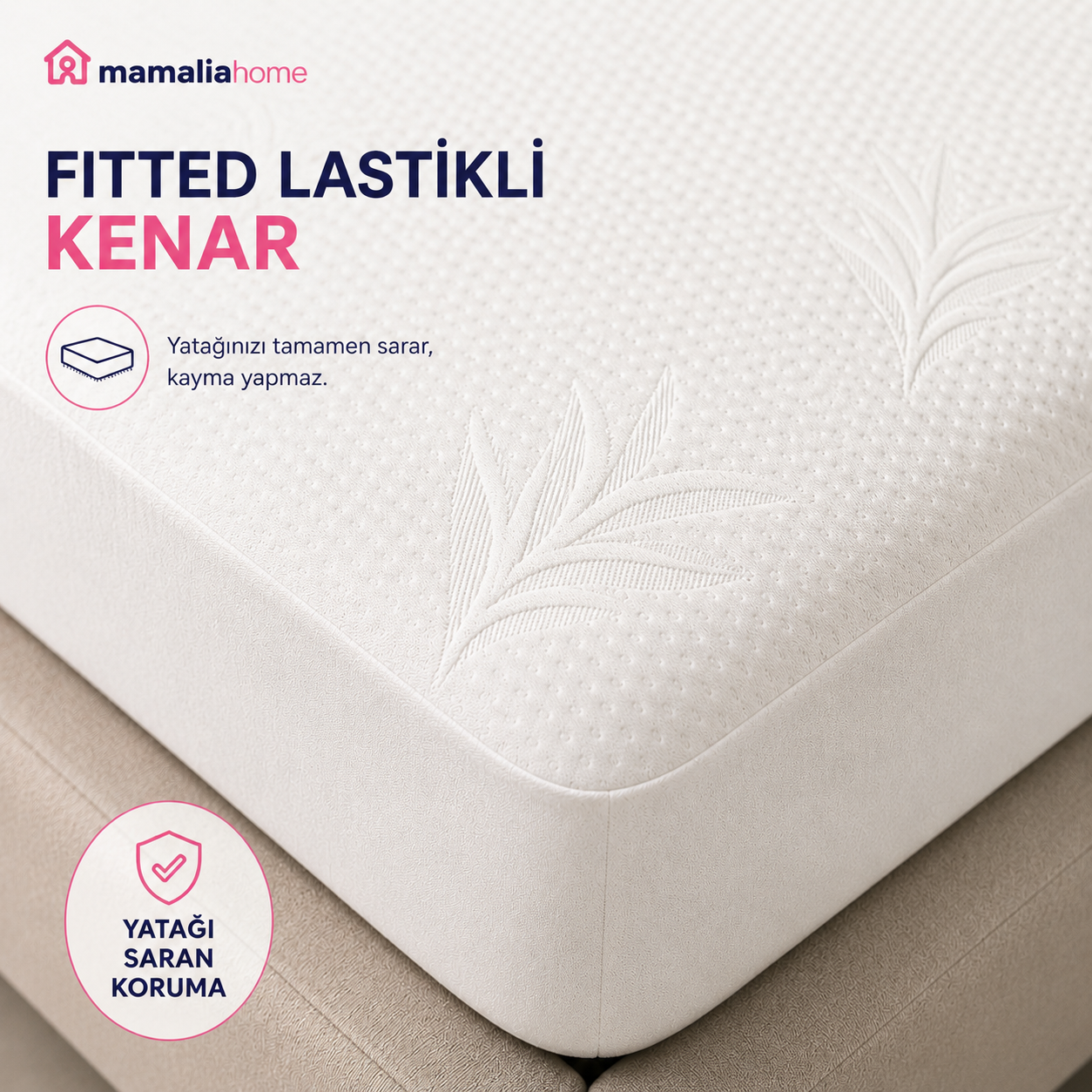 Mamaliahome Premium Sıvı Geçirmez Yatak Koruyucu Alez | Ultra Sessiz, Nefes Alan, Full Kenar Lastikli Mikrofiber